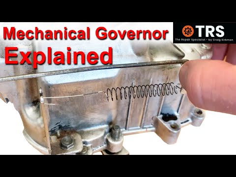 Видео: Как работает механический регулятор оборотов на 4-тактном двигателе газонокосилки. (Крейг Киркман)