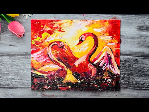 Видео: КАК НАРИСОВАТЬ ЛЕБЕДЕЙ • Очень простой урок рисования