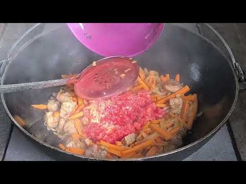 Видео: Макароны с мясом и овощами