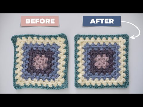 Видео: Этот простой трюк исправит скручивание бабушкиных квадратов!