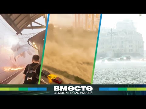Видео: Ураган вырывал деревья с корнем и валил их на людей. Погодный апокалипсис в Москве и Петербурге