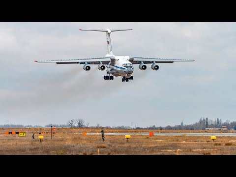Видео: ✈Посадка Ил-76 при боковом ветре / Аэродром Кубинка
