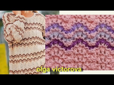 Видео: Ажурный волнистый узор 568 #Узорыспицами