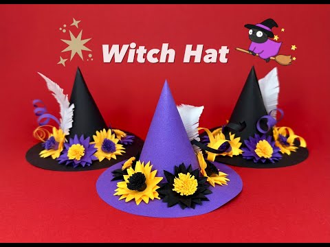 Видео: ORIGAMI LESSON🧙‍♀️🔮🎃🕸️🦇👻/DIY Paper Witch Hat/Колпак Ведьмы из Бумаги/마녀 모자 종이접기 #halloweendecor