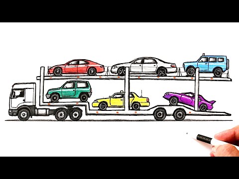 Видео: Как нарисовать Автовоз | Ахадов Эльнур