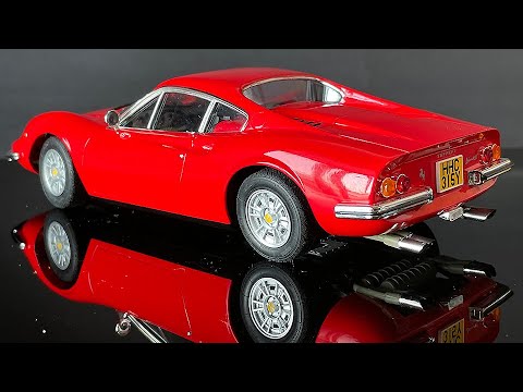 Видео: [Полное строительство] Сделать его Ferrari Dino 246GT 1/24 масштаба шаг за шагом (Fujimi)