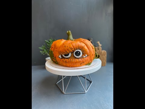 Видео: Хэллоуин-торт в виде Тыквы
