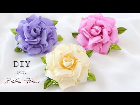 Видео: ЦВЕТЫ ИЗ ЛЕНТ, МК / DIY RIBBON FLOWERS