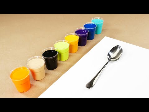 Видео: Как использовать ложку для жидкостной живописи - Жидкое искусство с Tiktus
