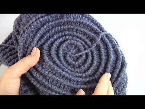 Видео: Суперстильная/крутая идея вязания крючком шапки для начинающих/2 варианта в 1 модели/бесплатный в...