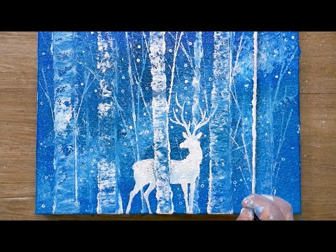 Видео: Роспись на веревке / Белый олень / Техника росписи акрилом