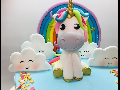 Видео: Единорожка из мастики фигурка на торт. Лепим единорожку на торт . Танинторт