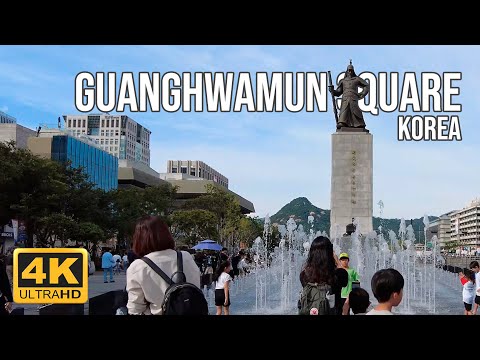 Видео: Звук приближающейся осени, площадь Кванхвамун 4K HDR