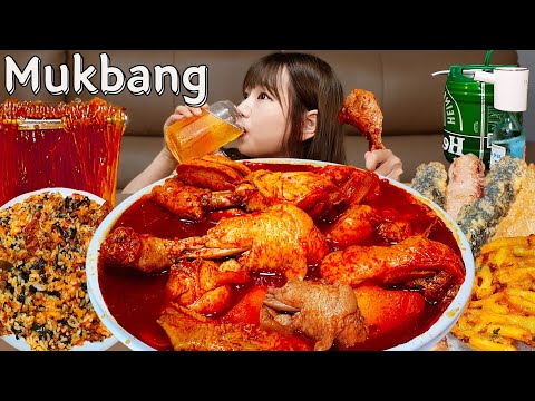 Видео: Sub)Real Mukbang- Острая тушеная курица 🔥 Лапша 🍜 Разливное пиво 🍺 АСМР КОРЕЙСКАЯ ЕДА