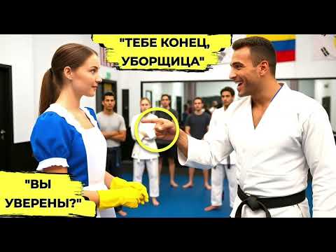 Видео: Чёрный пояс предложил уборщице бой в шутку — но то, что произошло потом, потрясло весь зал!