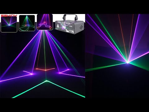 Видео: Лазерный RGB проектор с анимацией ESHINY G20N8 Laser RGB projector with animation