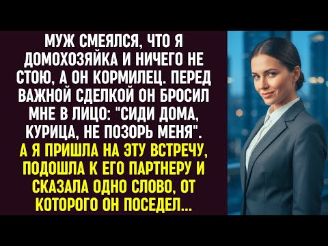 Видео: Муж унижал меня как домохозяйку. На его сделке я сказала партнёру одно слово — и он поседел.
