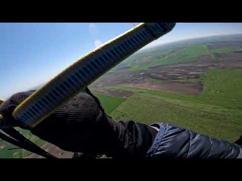 Видео: Обработка термических потоков и в конце уход на небольшой маршрут с Юца на параплане.