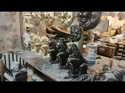 Видео: ШПАКЛЕКА ГОТОВЫХ СКУЛЬПТУР, ПОКРАСКА БЕТОНА,