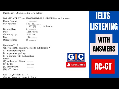 Видео: Практика аудирования IELTS 2025 | | С ответами | Стратегия Band 7+ | Тест AC + GT #ieltswithgic
