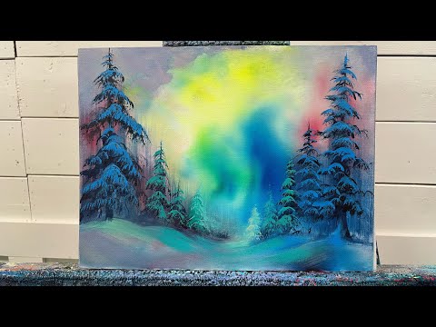 Видео: Маленький зимний пейзаж | Урок по акриловой живописи