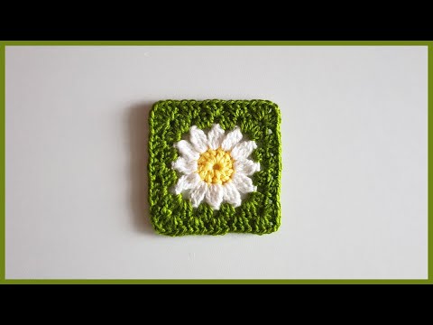 Видео: Вязаный мотив Ромашка. Вязание крючком / Knitted Daisy motif