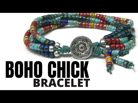 Видео: Как сделать браслет в стиле бохо-цыпочка — идеи для бисероплетения