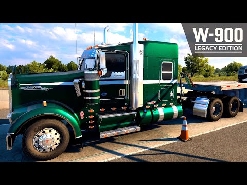 Видео: Kenworth W900 Legacy Edition - перевозка пикапа | American Truck Simulator v1.54 | 2K Gameplay POV