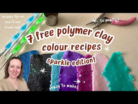 Видео: 7 бесплатных рецептов красок для полимерной глины | индивидуальные цветовые смеси | блестящая версия