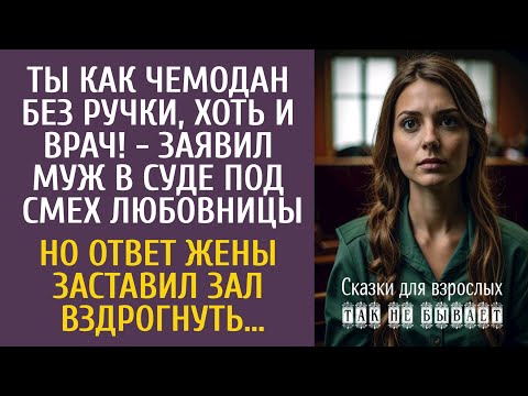 Видео: Ты как чемодан без ручки, хоть и врач! - заявил муж в суде… Но ответ жены заставил зал вздрогнуть…