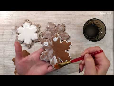Видео: Имбирные пряники. Роспись глазурью новогоднего пряника «Снежинка»