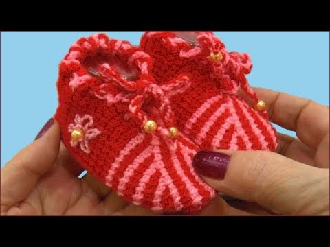 Видео: Пинетки тунисским крючком. Пинетки крючком для начинающих. Вязание пинеток.