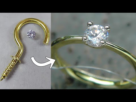 Видео: Как сделать кольцо из латунного крючка для подвешивания