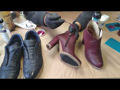 Видео: Восстановление погрызенной собакой обуви (подклейка, шпаклевка, покраска) - Dr.Leather