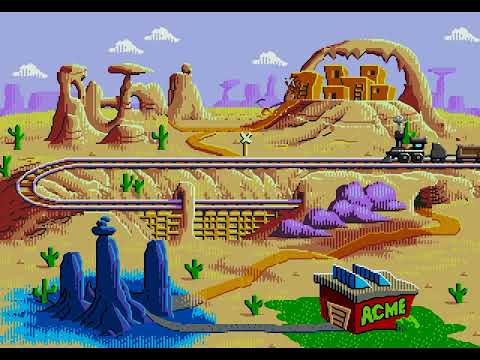 Видео: прохождение Desert Demolition Starring Road Runner and Wile E  Coyote за страуса (SMD)