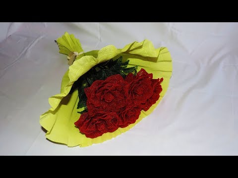 Видео: Роза из бисера Часть 2 / Beaded Rose Part 2