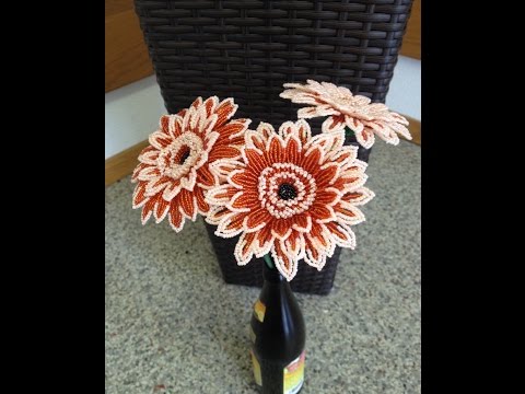 Видео: ГЕРБЕРА из БИСЕРА. Tutorial: Beaded Gerbera. МК. Часть 2/3