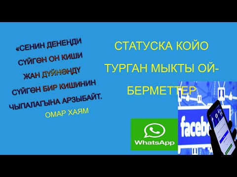 Видео: Статуска койо турган эң мыкты цитаталар.