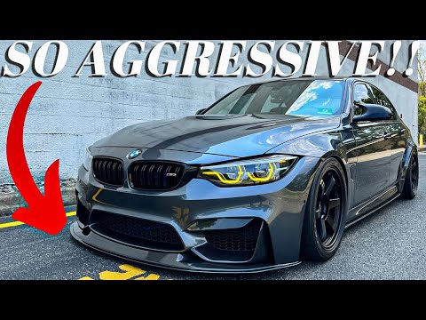 Видео: Установка нового карбонового переднего бампера и сплиттеров в стиле J на ​​мой BMW F80 M3!!
