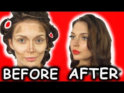 Видео: Голливудский макияж.  Контурирование лица.  Красные губы