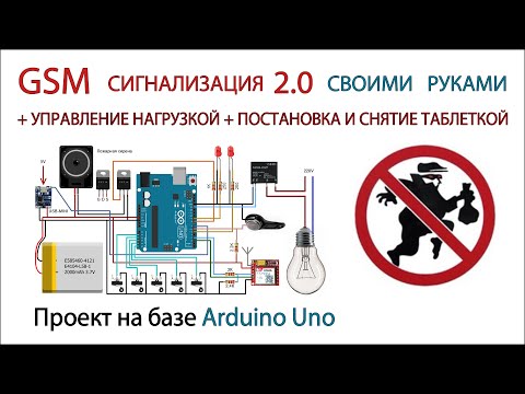Видео: GSM сигнализация на базе Arduino uno и GSM модуля Sim800l Версия 2.0 Скачать прошивку бесплатно.