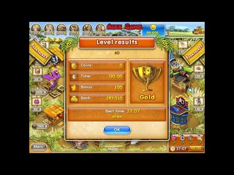 Видео: Farm Frenzy 3 Madagascar (level 60) only GOLD Веселая ферма 3 Мадагаскар (Уровень 60) Золото