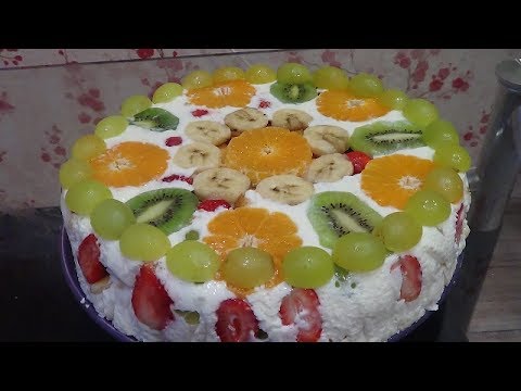 Видео: Нежный фруктовый торт без выпечки