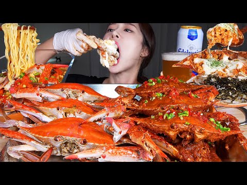 Видео: ASMR MUKBANG | Крабовое блюдо целиком 🦀 Краб на пару и острый краб! Крабовый рамен ❤️