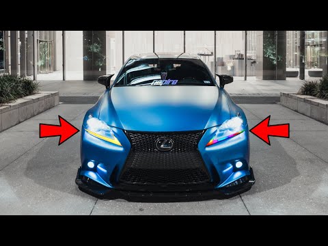 Видео: Установка RGB- и DRL-указателей поворота с последовательным переключением на Lexus IS 2014-2016