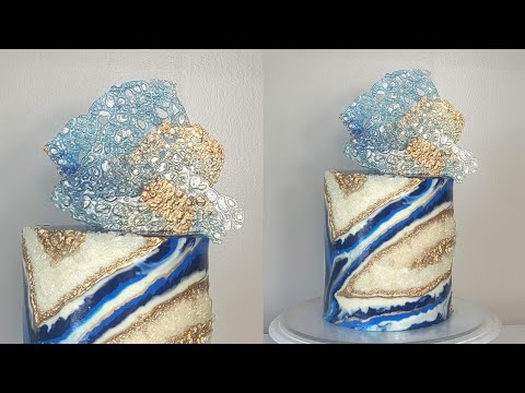 Видео: Съедобный торт из жеодовой смолы | Съедобный «акриловый» арт-торт | Простой топпинг для торта из ...