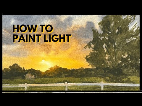 Видео: Как нарисовать яркий свет акварелью — 3 ключа