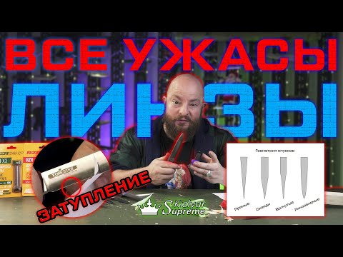 Видео: Все ужасы линзы. Как точить линзу? Обзор и тест ножей Convex от Kizlyar Supreme