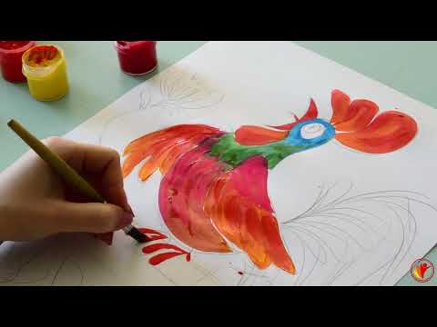 Видео: ПЕТУШОК | ПЕТРИКОВСКАЯ РОСПИСЬ | Кружок "ХУДОЖЕСТВЕННАЯ РОСПИСЬ". руководитель ХАРИТОНОВА И.А.