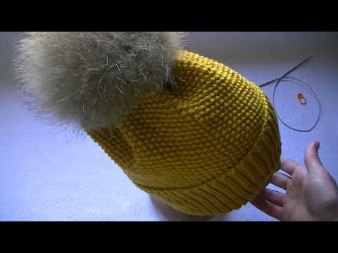 Видео: Вяжем  шапку спицами узором путанка.